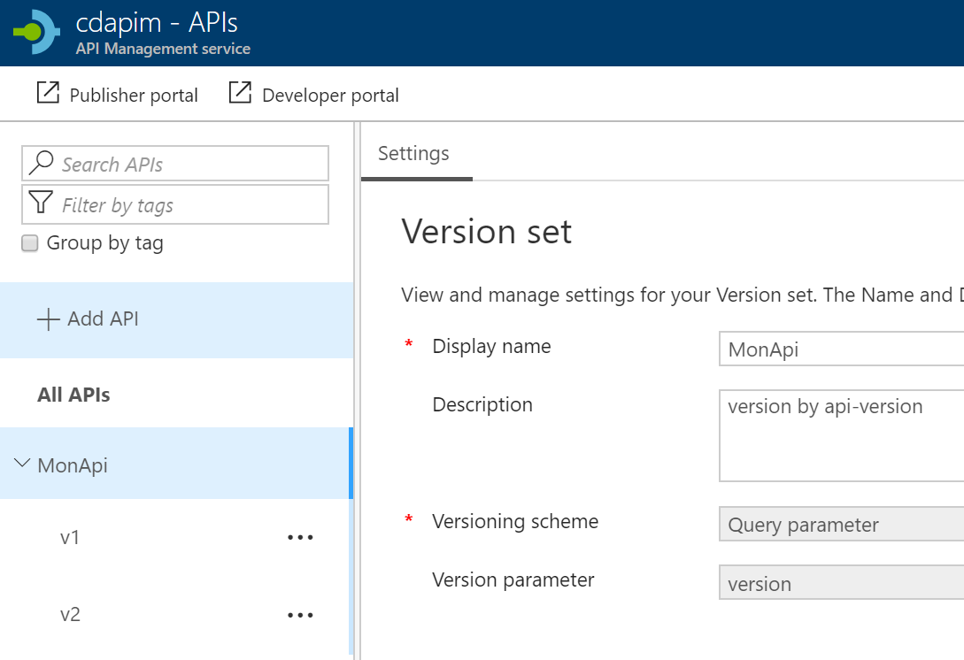 Scripter son versioning dAPI avec Azure API Management